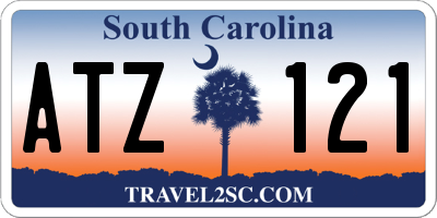 SC license plate ATZ121
