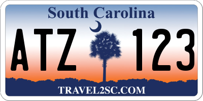 SC license plate ATZ123