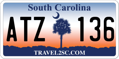 SC license plate ATZ136
