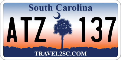 SC license plate ATZ137