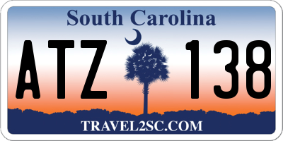 SC license plate ATZ138