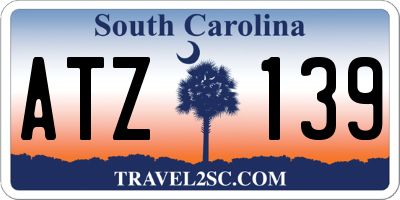 SC license plate ATZ139