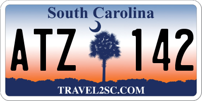 SC license plate ATZ142