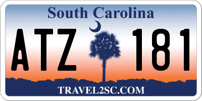 SC license plate ATZ181