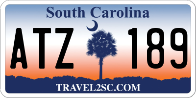 SC license plate ATZ189