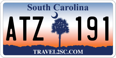 SC license plate ATZ191