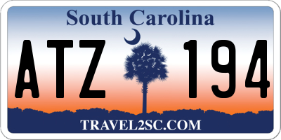 SC license plate ATZ194