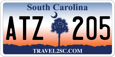 SC license plate ATZ205