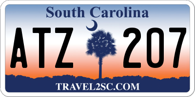 SC license plate ATZ207