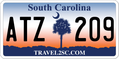SC license plate ATZ209