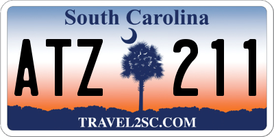 SC license plate ATZ211