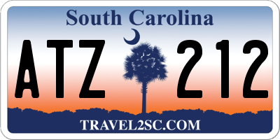 SC license plate ATZ212