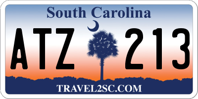 SC license plate ATZ213