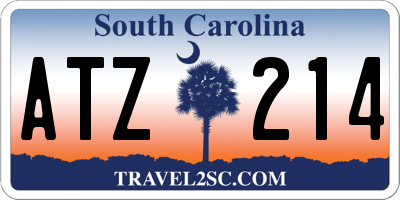SC license plate ATZ214