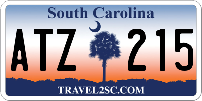 SC license plate ATZ215