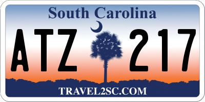 SC license plate ATZ217