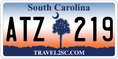 SC license plate ATZ219