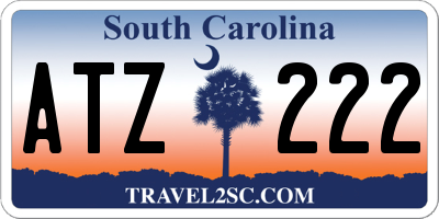 SC license plate ATZ222