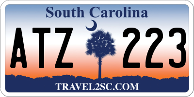 SC license plate ATZ223