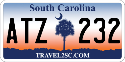 SC license plate ATZ232