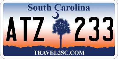 SC license plate ATZ233