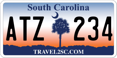 SC license plate ATZ234
