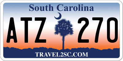 SC license plate ATZ270