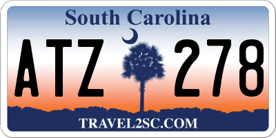 SC license plate ATZ278