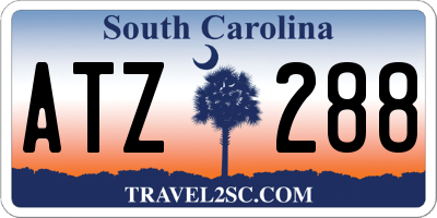 SC license plate ATZ288