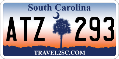 SC license plate ATZ293