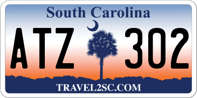 SC license plate ATZ302