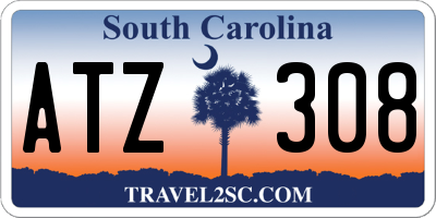 SC license plate ATZ308