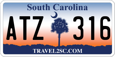 SC license plate ATZ316