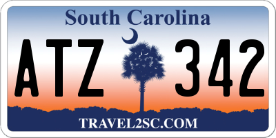 SC license plate ATZ342