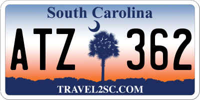 SC license plate ATZ362