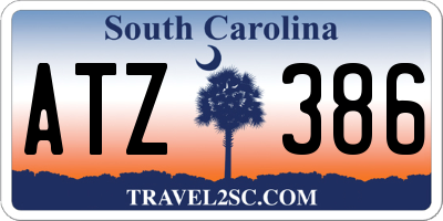SC license plate ATZ386