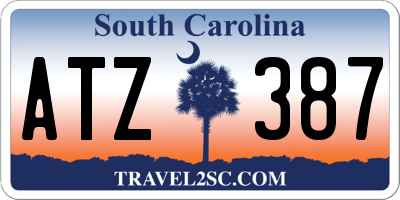SC license plate ATZ387
