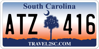 SC license plate ATZ416