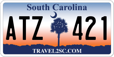 SC license plate ATZ421