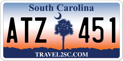 SC license plate ATZ451