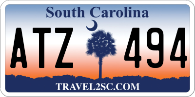 SC license plate ATZ494