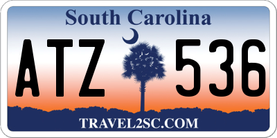 SC license plate ATZ536