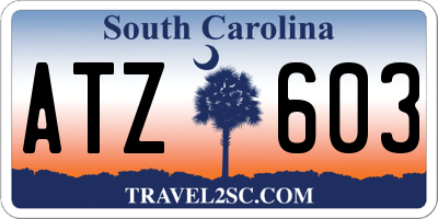 SC license plate ATZ603