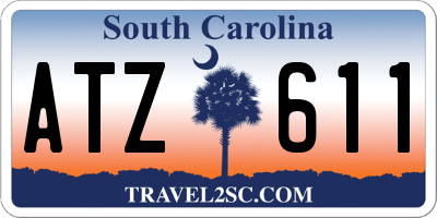 SC license plate ATZ611