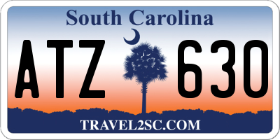 SC license plate ATZ630
