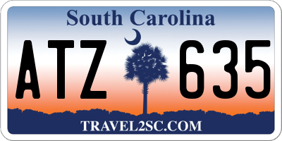 SC license plate ATZ635