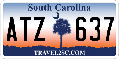 SC license plate ATZ637