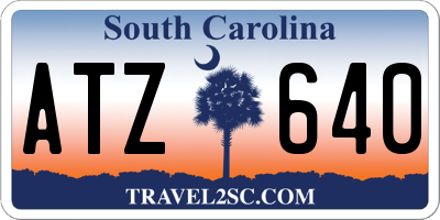 SC license plate ATZ640