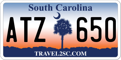 SC license plate ATZ650