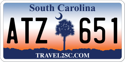 SC license plate ATZ651